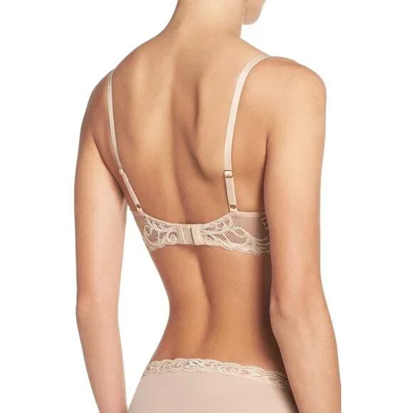 🆕 NATORI Feathers UW T-Shirt Plunge Bra  34DD Cosmetic (Light Beige) #730023 - Picture 3 of 10